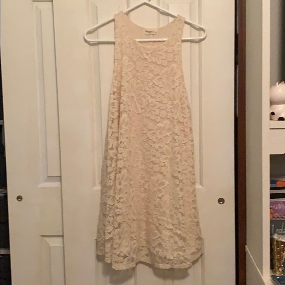 Floral Lace Cream Dress